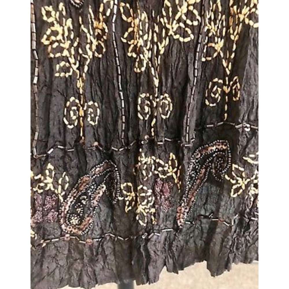 Saks Fifth Avenue Silk Beaded Sequined Skirt - Picture 4 of 5
